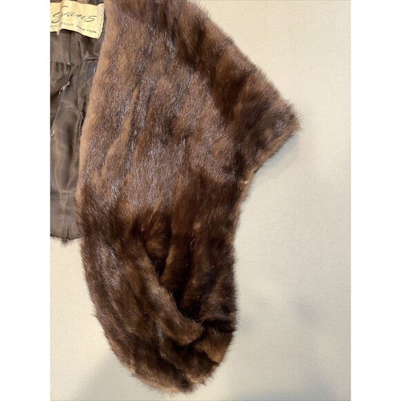 Vintage 20's Evans Chicago Fur Mink Stole Collar Wrap Shawl Camel Fully Lined - Picture 9 of 15